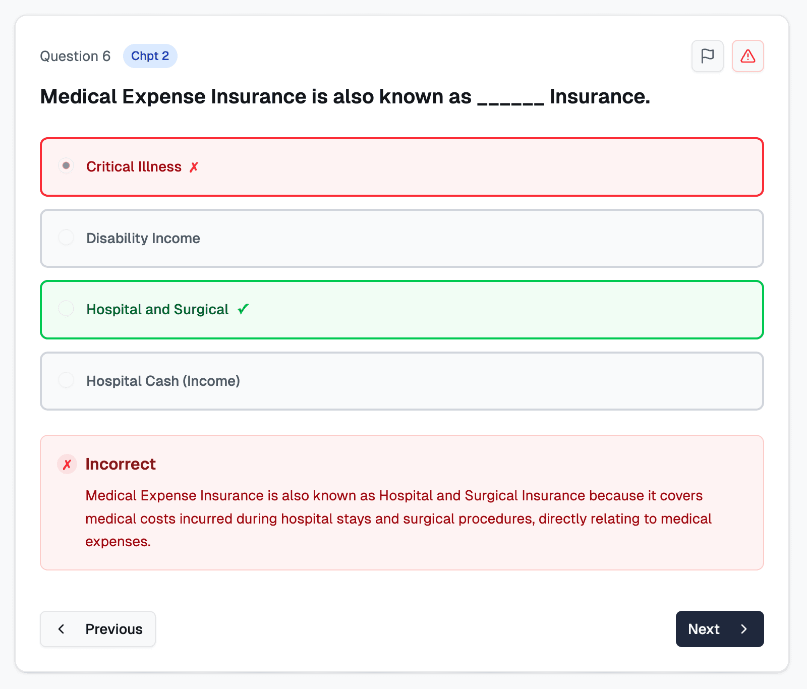 Instant feedback and explanations screenshot